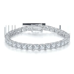 2024 Nieuwe Mode Wit Vergulde 5Mm Moissanite Diamant Vier Klauw Tennis Armbanden Voor Vrouwen Meisjes