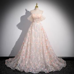 2024 Nouvelles fleurs Robes de bal perles paillettes une ligne plus taille robes de taille mère de la robe de la mariée