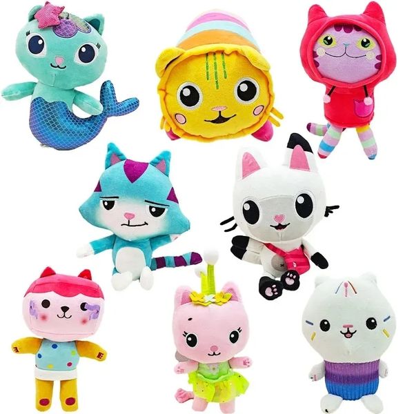 2024 Nouveau Gabby Dollhouse Peluche Jouet Mercat Dessin Animé Animaux En Peluche Souriant Chat Voiture Chat Câlin Gaby Fille Poupées Enfants Cadeaux D'anniversaire Fans