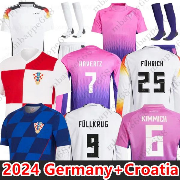 2024 New Allemagne Jerseys de football Musiala Muller Gnabry Werner Kroos Kimmich 24 25 Jersey Modric Gvardiol Croacia National Team Football Uniforme Men Kit