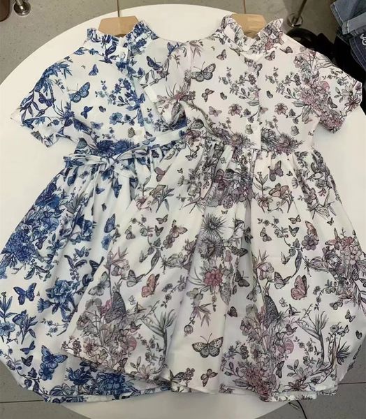 2024 nouvelles filles enfants robe fleur élégante casual princesse robes de fête enfants vêtements anniversaire fête de mariage bébé fille robe