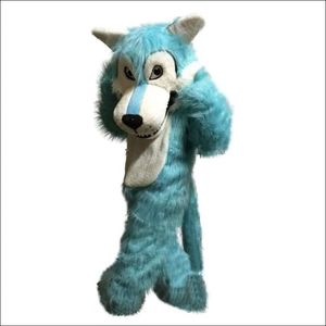 2024 Nouveau costume de mascotte bleu Halloween Blue Wolf Party Témoire des adultes Suit mascotte Médite Dishony Dishord Costum Costum