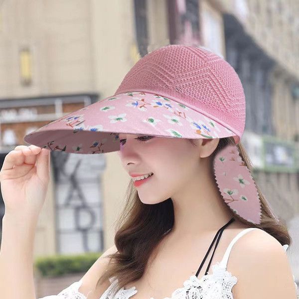 2024 NOUVEAU HAT HAPE SUMBRE SUMBRE SUMBRE Version coréenne Version coréenne de la mode Sun Hat Outdoor Travel Beach Face Mask Sun Hat