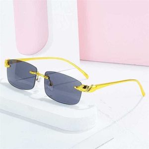 2024 Nieuwe hoogwaardige 10% korting op luxe ontwerper Nieuwe heren en dames zonnebrillen 20% korting op hoofd frameloze mode kleine vierkante klassieke bril