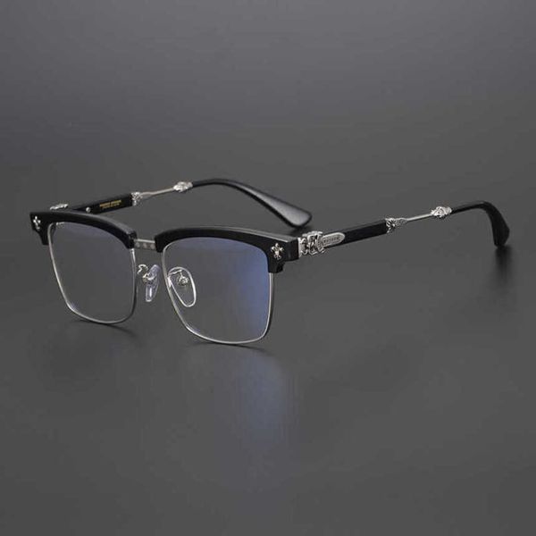 2024 Nuevo calidad 10% de descuento en el diseñador de lujo Nuevas gafas de sol masculinas y mujeres 20% de descuento en japonés espada de una sola mano Cross medio plato masculino marco miopía femenina