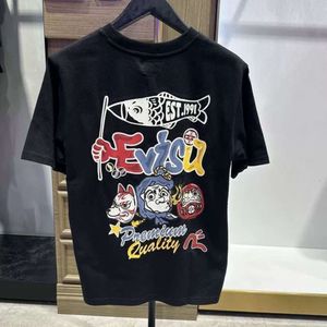 2024 Nieuwe hoogwaardige ev fu shen ri xiang huo herenfestivalbrief afdrukken Casual ronde nek losse korte mouwen t-shirt voor mannen 720351