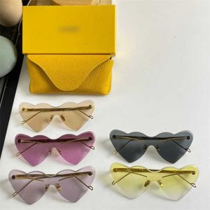 2024 Nieuwe hoogwaardige nieuwe luxe ontwerper Luo Yijia uit één stuk zonnebril Love Goggles Net Red Ins Same All-in-One Mirror LW Zonnebril