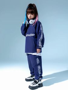 2024 Nouveaux costumes de danse hip hop pour filles veste lâches pantalon hiphop costume garçons modernes jazz performance vêtements dqs15778