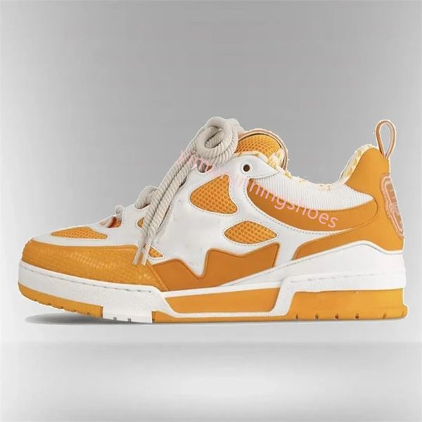 2024 Nouveaux baskets de luxe d'impression chaude hommes chaussures de sport amoureux gris orange rouge chaussure d'entraînement blanc formateur sauvage bas-top skate plate-forme classique 36-45 Y2