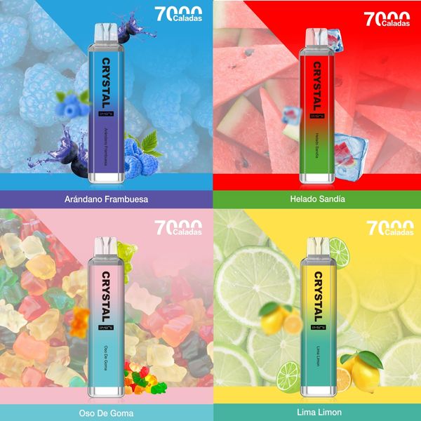 2024 Nouveau imini Crystal 7000 Puffs 4000 Vaping Vaping Vape Kit 16 ml Pod Pod Shisha Bar Dispositif 1300mAh Batterie 10 FLAVORS 7K E VAPE PRO MAX CRISTAL PUSP