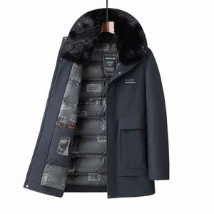 2024 Nouveau dans la veste rembourrée pour hommes chaud hiver épais Cott Parkas mâle col de fourrure coupe-vent automne vêtements d'extérieur thermique manteau noir 31Un #