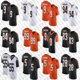 2024 Nieuwe Jake Browning Mixon Jamarr Chase Tee Higgins Cusom voetbalshirts Joe Burrow Tyler Boyd Cam Taylor Britt Andrei Iosivas Sam Hubbard Trey Hendrickson Logan