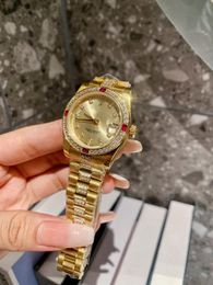 2024 nouvelle montre en or tuhao d'ambition japonaise avec diamant exquis et élégant montre de bol mécanique automatique pour femme diamètre 31