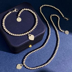 2024 Nieuw sieradenmodel TiffanyujKl hanger kettingen klassieke liefde hart kralen ketting armband sieraden sets voor dames verjaardagscadeau valentijnsdag cadeau