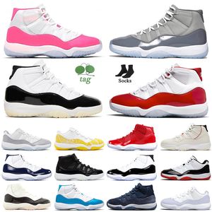 2024 Nouveau Jumpman 11 Chaussures de basket-ball Femmes Hommes Cool Grey Cherry 11s Gratitude Defining Moments DMP Napolitan Yellow Snakeskin aaa + Top OG Baskets Plateforme Baskets