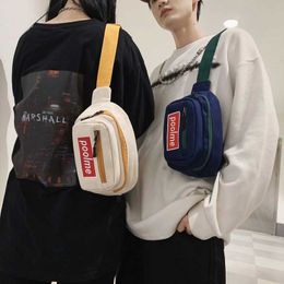 2024 Nieuwe Koreaanse editie ins mode veelzijdige taille tas jump di tas mode borsttas heren vrijetijdsmode mode meisjes kleine body tas