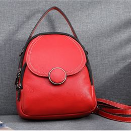 2024 Nieuwe Koreaanse stijl Real Leather Backpack Damesrugzak