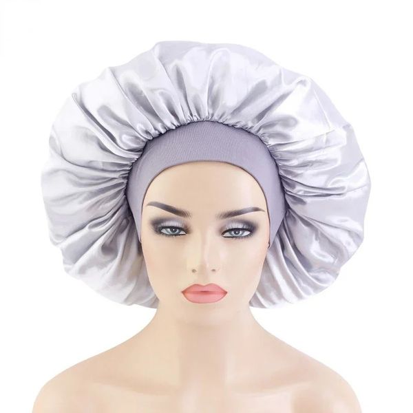 2024 Nouveau grand capot en satin Silk Night Sleeping Cap