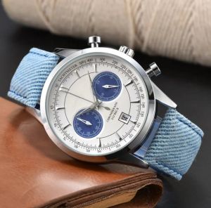 2024 Nouvelle montre-bracelet avec ceinture en cuir, sous-cadrans, mode de travail, montres pour hommes, haute qualité, sport japonais, chronographe à quartz, vente en gros, cadeaux pour hommes, montre-bracelet f653