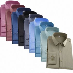 2024 nouvelles chemises à manches Lg Chemise micro-extensible pour hommes Blouse à col carré à simple boutonnage grande taille Camisa Chemise M-5XL 9XL L065 #