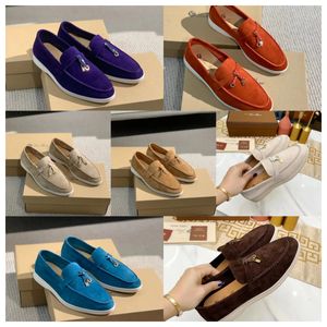 2024 Nouveau luxe Lora Pianas Loafers Femmes hommes Chaussures robes Designer Business Cuir Flat Suede Low Cow Oxfords Mocasins décontractés chaussures paresseuses