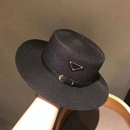 2024 Nuevo sombrero de paja de lujo para hombres y mujeres con el mismo protector solar de viaje hebilla de cinturón sombrero para el sol protector solar sombrero para sombrilla 14 modelos se pueden seleccionar c12