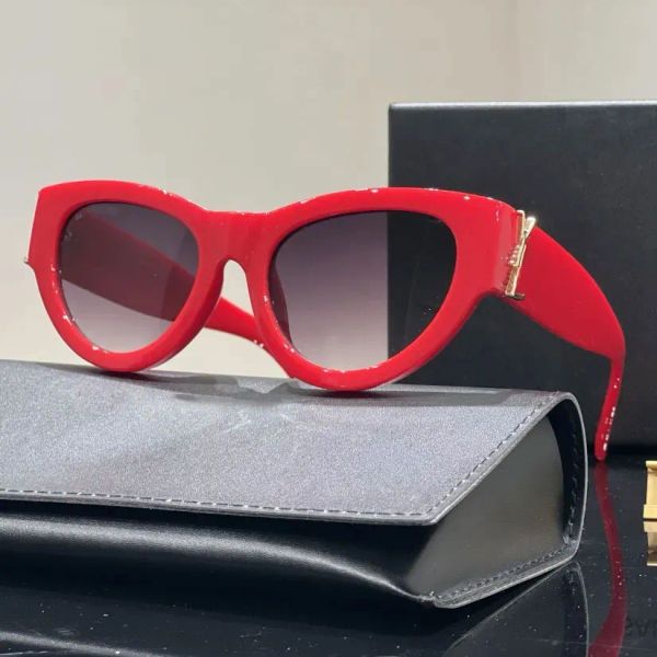 2024 nuevas gafas de sol de lujo para mujeres y hombres Diseñador Logo Y slM6090 Gafas del mismo estilo Gafas clásicas de ojo de gato con montura estrecha y mariposa con caja