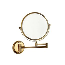 2024 Nuevo espejo de baño montado en la pared de 6 pulgadas Matte 360 grados plegamiento telescópico 2-face Doble baños espejos cosméticos para mujeres maquillaje360