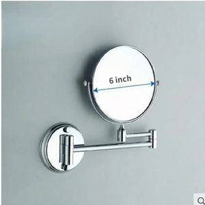 2024 Nieuwe matte 6 inch wand gemonteerde badkamer spiegel 360 graden telescopisch vouwen 2-gezicht dubbele badkamers cosmetische spiegels voor vrouwen make-upmuur