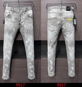 2024 NOUVEAU hommes Jeans Hole bleu clair gris foncé Italie Brand Man Long Pantal