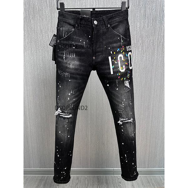 2024 nuevos hombres jeans agujero azul claro gris oscuro Italia marca hombre pantalones largos pantalones pantalones streetwear denim flaco delgado recto biker jean para hombre d2 calidad superior 44-54 tamaño