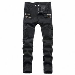 2024 Nouveaux jeans de vélo pour hommes Pantalons de cyclisme Army Green Jeans de moto haut de gamme Fi Coupe droite Pantalons en denim décontractés v1VD #