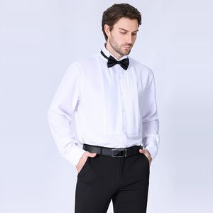Robe française pour hommes, chemise longue et unie avec nœud papillon gratuit, col rond, meilleure chemise pour hommes, nouvelle collection 2024