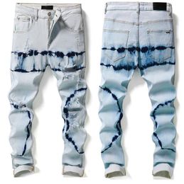 Jeans déchirés droits pour hommes, Slim, Patch Hip-Hop, pantalon en Denim Non extensible, plusieurs Styles, nouvelle collection 2024