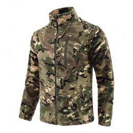2024 Nouvelle veste militaire pour hommes en polaire douce vestes de randonnée tactiques fermeture éclair hommes veste de camouflage manteau tactique vêtements de chasse airsoft o1H5 #