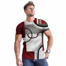 2024 Nouveau T-shirt imprimé de couleur de couleur carrée à manches courtes pour hommes