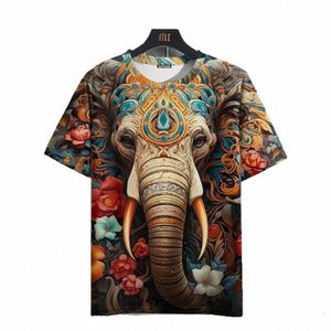 2024 Nieuwe Mannen T-shirt Olifant Patroon T-shirt 3d Gedrukt Korte Mouw Tops Mannen Grote Maat T-shirt Ontwerp mannen Tops H6lJ #