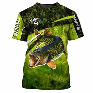 2024 Nouveaux T-shirts pour hommes Hauts à manches courtes Vêtements d'été Chemises graphiques de pêche Hommes Dr Streetwear Pulls à col rond 5XL Tee g358 #