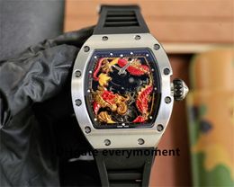 2024 nieuwe herenhorloges rubberen armband Chinese Loong horloge tourbillon beweging saffierglas 316L roestvrij staal super kwaliteit limited edition horloges-1