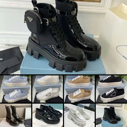 2024 NIEUWE MANNEN VROUWEN Designers Rois Boots Ankle Martin Boots en Nylon Boot Military Inspired Combat Boots Nylon Bouch bevestigd aan de enkel 35-45 met tassen