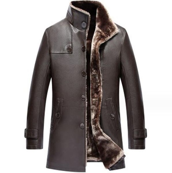 2024 nueva ropa para hombre abrigo de cuero genuino Parka de invierno piel larga de felpa gruesa chaquetas de piel de oveja de gran tamaño para hombre M-4XL