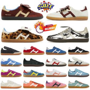 2024 Nuevos zapatos de diseño para hombres Mujeres Sporty and Rich Vegan Noventa zapatillas de zapatillas originales Gales Bonner Zapatos LEOPARD Nylon Brown Sports Fashion Fashion Casual