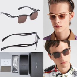 2024 Nouveaux lunettes de soleil à cadre rectangulaire pour hommes Miroir décoratif sans cadre de haute qualité verres photo de rue avec boîte Spra15