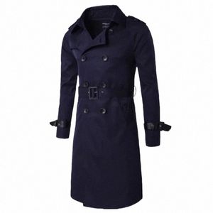 2024 Nieuwe Heren Lente Herfst Windscherm Overjas Lg Trenchcoats Met Riem Mannelijke Erwt Jas Double Breasted Peacoat X6ES #