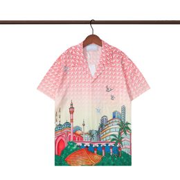 2024 nuevos hombres de verano camisas de diseño de moda BAROCCOFLAGE Hawaii estampado floral camisa casual hombres mujeres slim fit manga corta ropa de playa