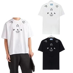 2024 Nieuwe heren T-shirt Triangle merk hoogwaardige katoen high-end modemerk korte mouw t-shirt mannelijk zwaar paar matching dunne m-3xl#98