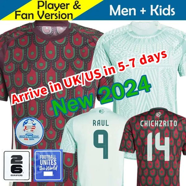 2024 Nuevo México Copa América RAUL CHICHARITO Camisetas de fútbol 2025 LOZANO DOS SANTOS Camiseta de fútbol 24 25 Kit para niños H.LOZANO Hombres Conjuntos Camisas Uniformes Fans Jugador