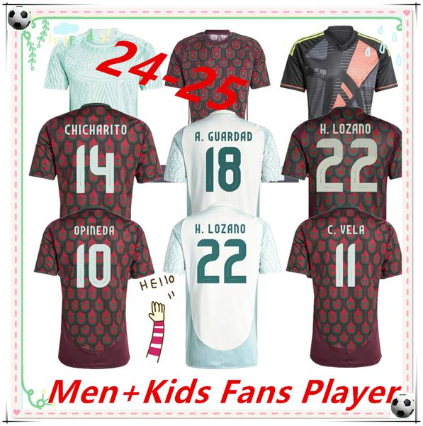 2024 Nuevo México Copa América RAUL CHICHARITO Camiseta de fútbol LOZANO DOS SANTOS Camiseta de fútbol 24 25H LOZANO Conjunto para niños Edición para fanáticos Edición para jugadores