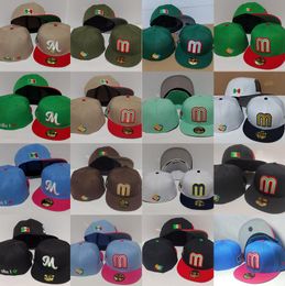 2024 New Mexico Past Hats Baseball cap vlag borduurwerk baby blauw roze mode hiphop maat bot voor mannen vrouwen brief m volledige gesloten Gorras Mexico Street Art Hats