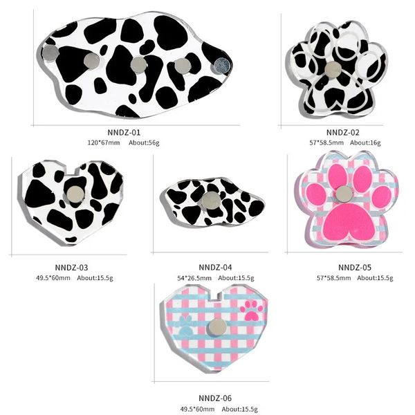 Porte-ongles magnétique motif vache à lait, nouveau Design patte de chat, supports de pratique de manucure, présentoir d'ongles, Palette de plateau à ongles, 2024